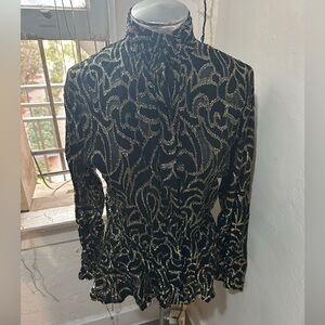 Elegant Black and Gold Women's Top